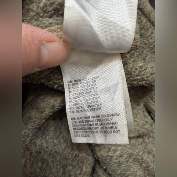 The North Face Men's Tsillan Full Zip Olive Green Fleece Jacket Sz M EUC - Picture 5 of 5